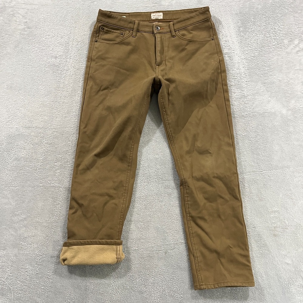 Vtg Weatherproof Pants Mens 34x30 Brown Fleece Lined Regular Fit Straight Leg